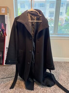 Urban Research Japan 100% Wool Belted Overcoat Trench Coat Green Men’s M